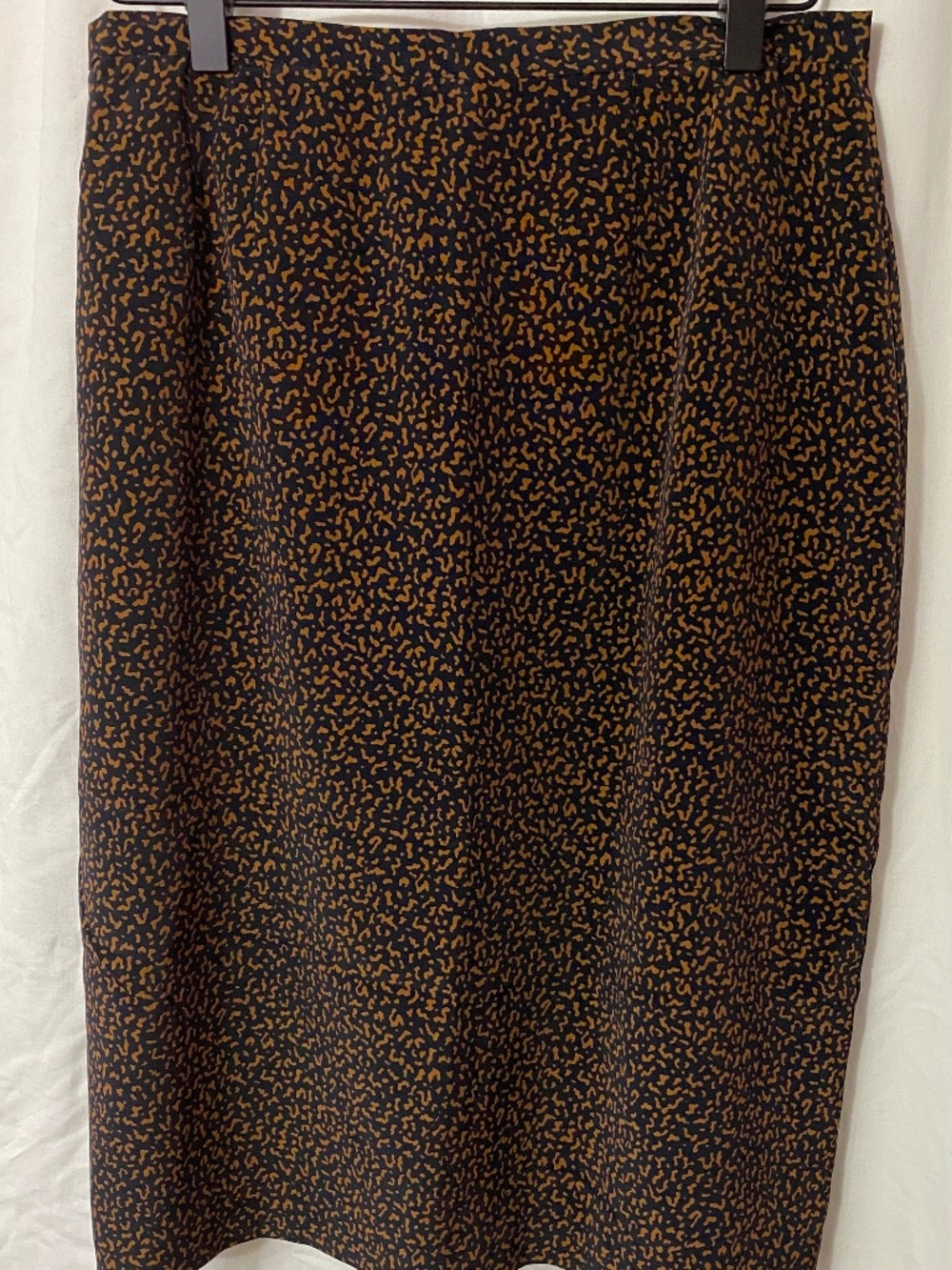Stefanie Vintage Navy Blue Abstract Print Pencil Skirt Midi Lined Office Wear